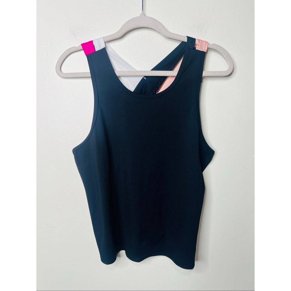 Urban Savage Black Pink White Crisscross Sleeveless Top Sz M Great Condition